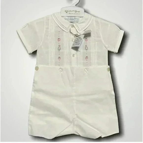 NEW Feltman Brothers Embroidered Holiday Bobby Suit Size 12-18Mo - Picture 1 of 4